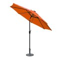 Jeco 9 ft. Aluminum Umbrella with Crank & Solar Guide Tubes - Black Pole & Orange Fabric OF-UB104